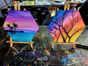 Art By Kemi | 2 Hr Sip and Paint Session incl Wine and A Snack Basket for 2