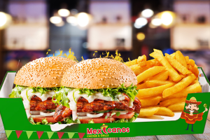 Mexicanos Chicken & Grill | Jumbo Chicken Burgers and Fries For 2