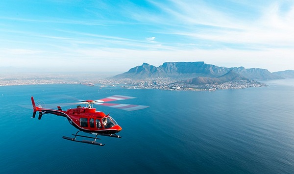 helicopter and table mountain