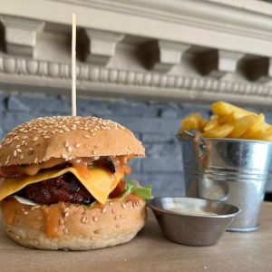 Taste of Fire Grill & Bistro | Gourmet Burgers (Bacon & Cheese) with Milkshakes or Mocktails For 2