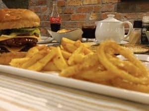 Cafe Evannah | Evanah's Signature DBL 200gr Cheese Burgers with Fries & Drinks for Two
