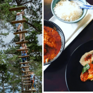 Dine and Do | 2-Course Gourmet Dining Experience + Cocktails & Acrobranch Treetop Adventure for two