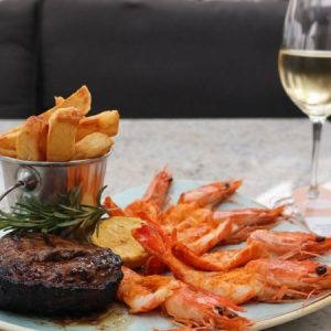 Belthazar | Out of This World Rump and Prawn Combo for 2 Incl a Glass of Wine