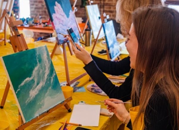 Life is Good Cafe | Brush & Brew Experience for 4 Incl Food, Beverages, Onsite Fun Host & More
